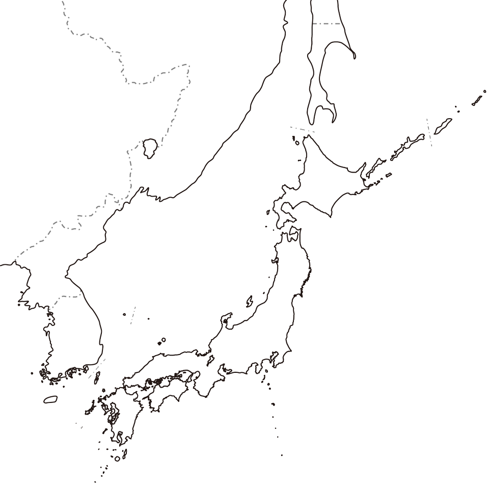 日本白地図
